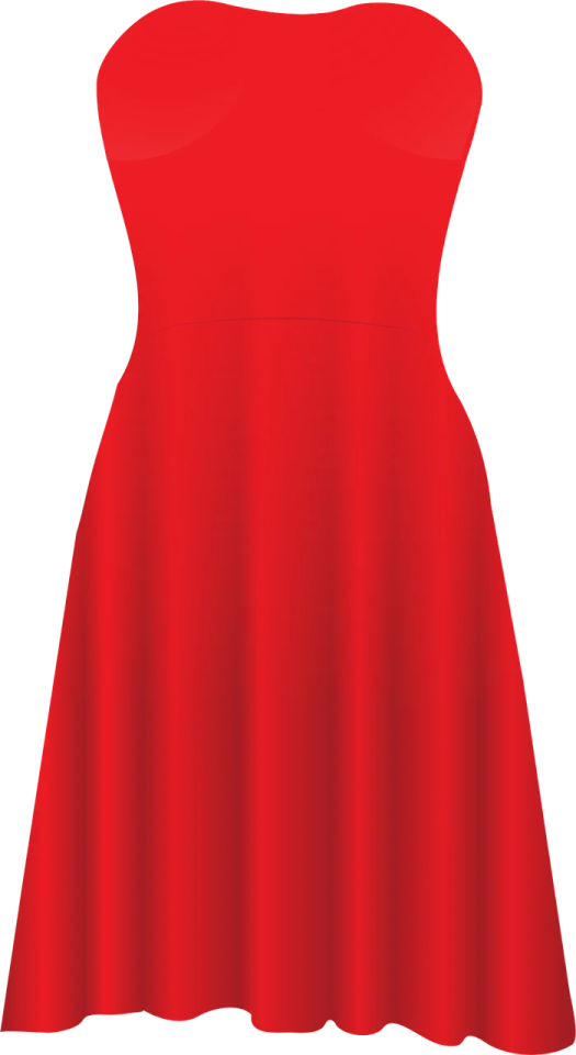 a red dress on a white background