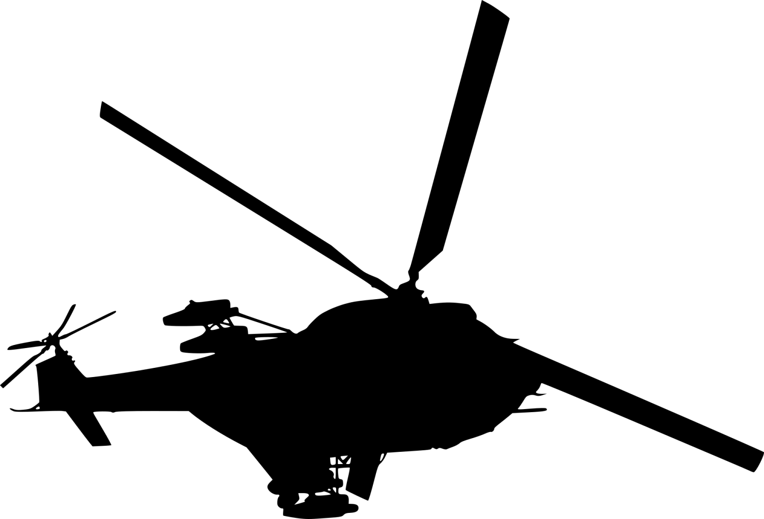 a black and white silhouette of a helicopter
