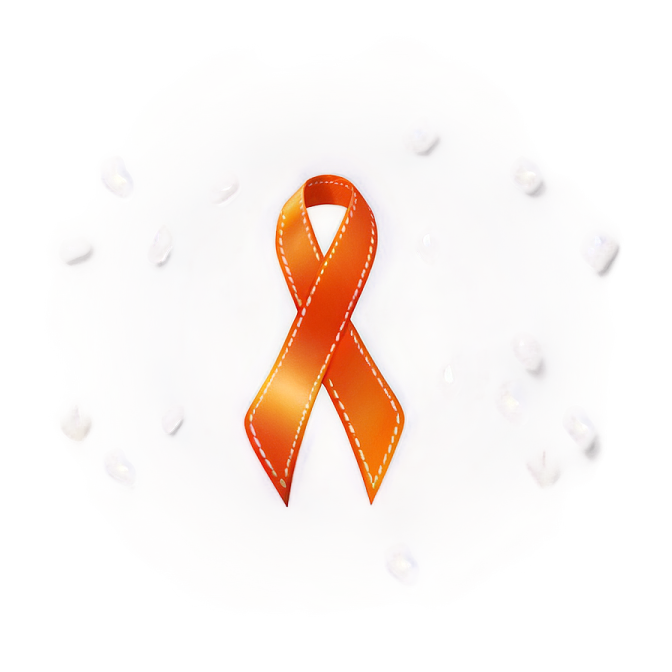 an orange ribbon on a white background