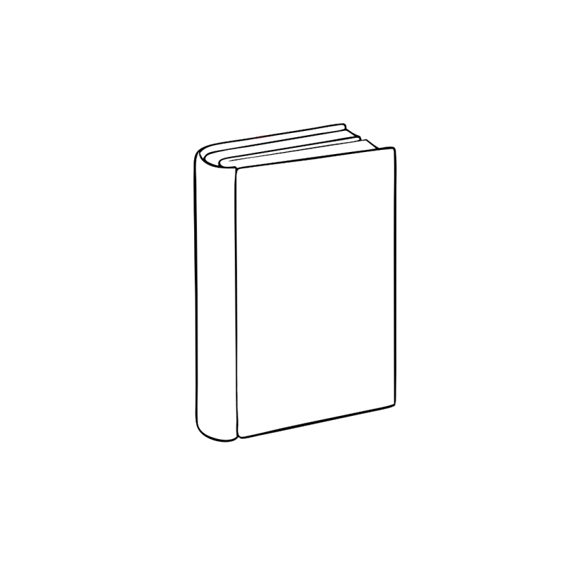 a black and white line drawing of a book