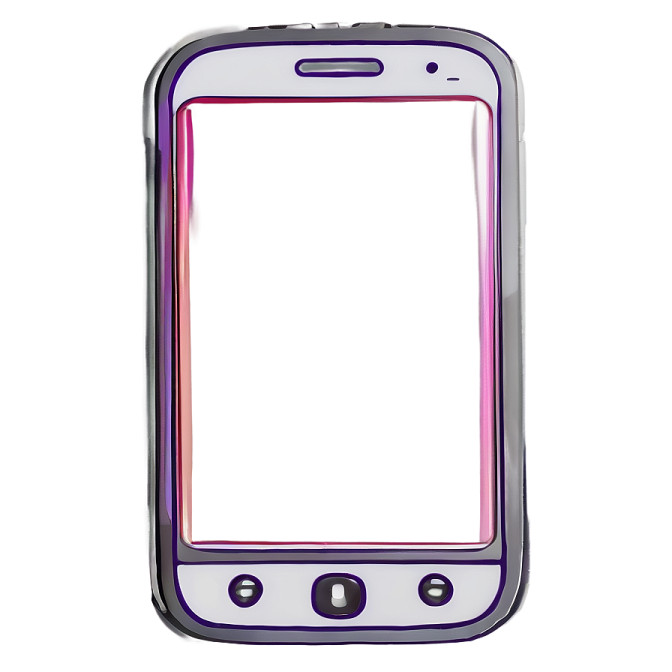 a purple and white phone with a blank screen