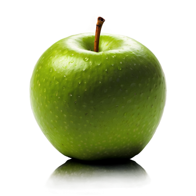 a green apple on a white background