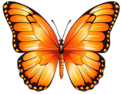 an orange butterfly on a white background