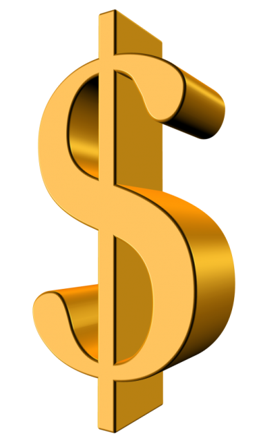a golden dollar sign