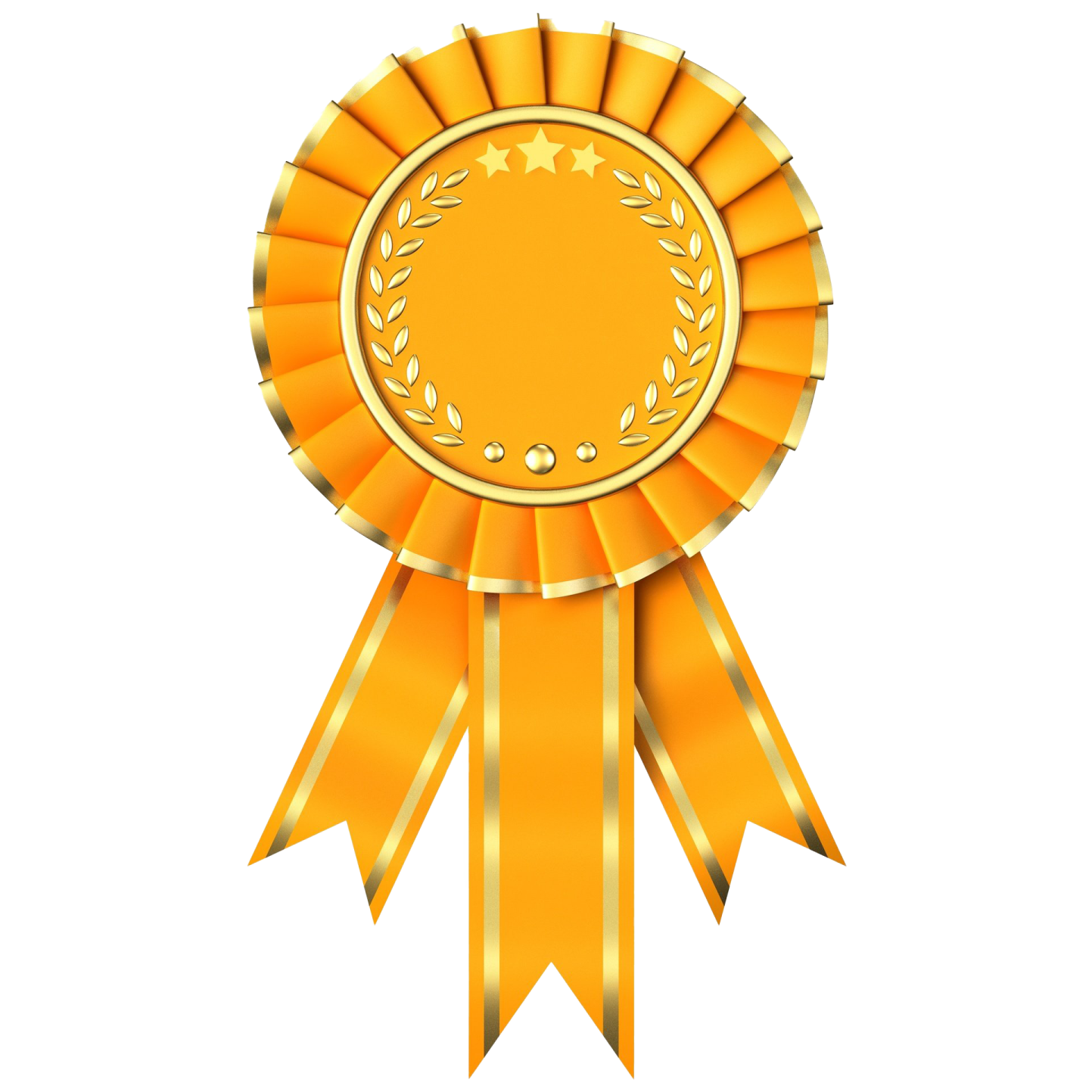 a gold medal with a ribbon around it