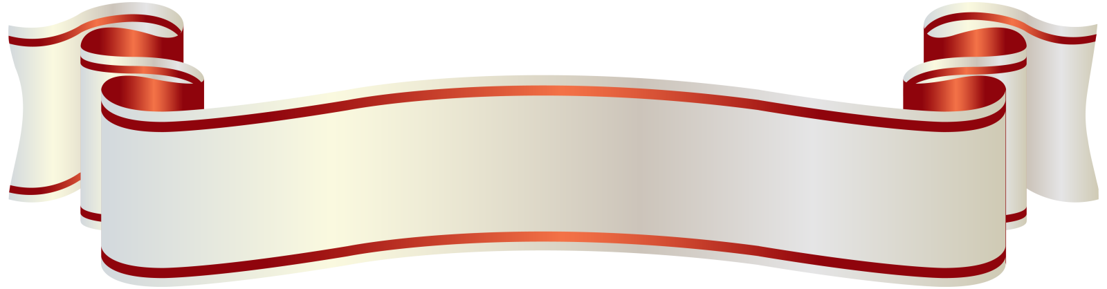 a red and white ribbon on a white background