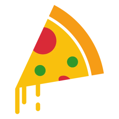 a slice of pizza on a white background