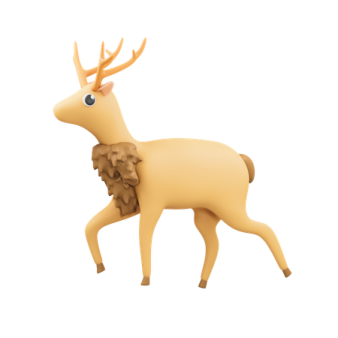 a deer with ants on it's back