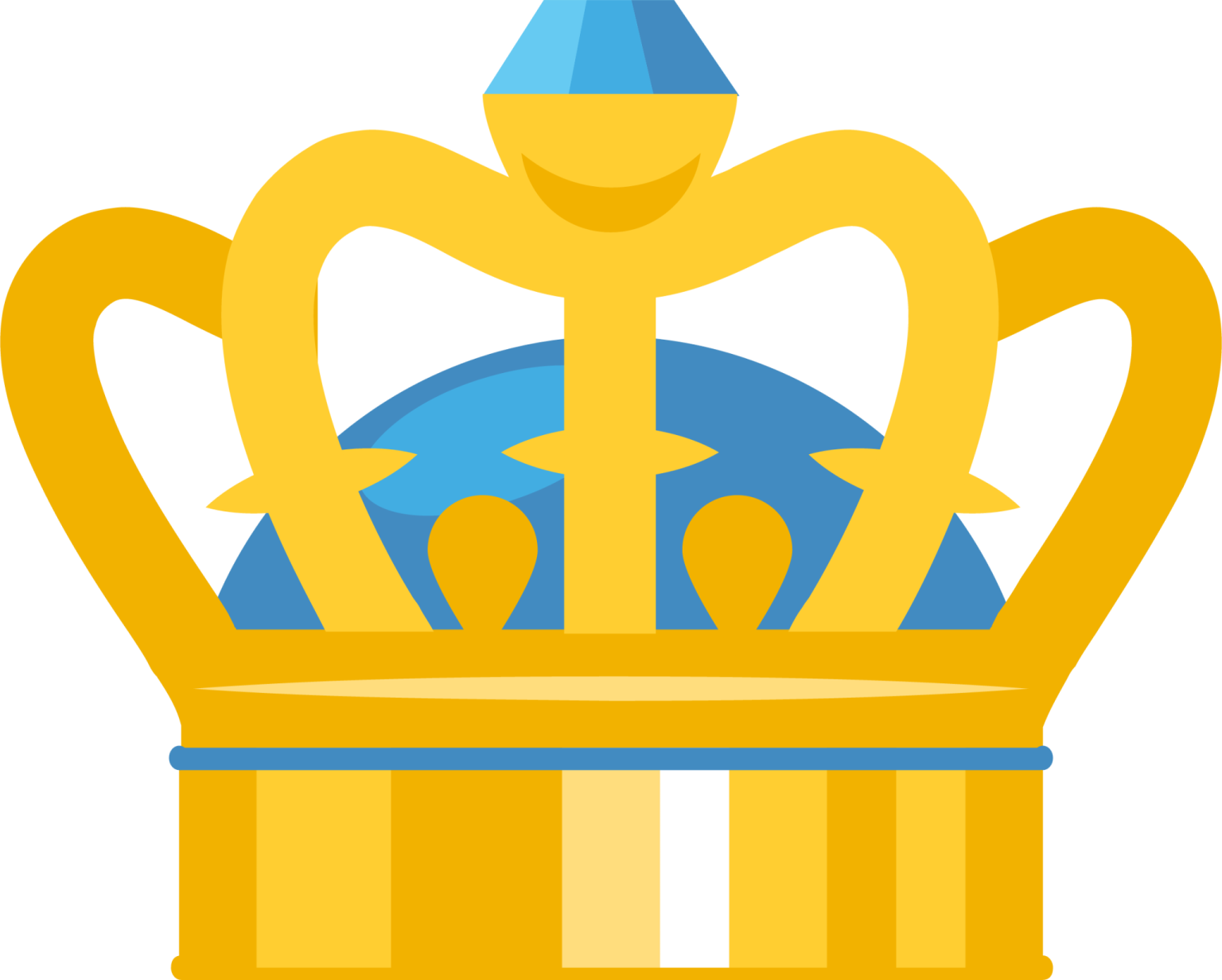 a crown with a blue crown on top