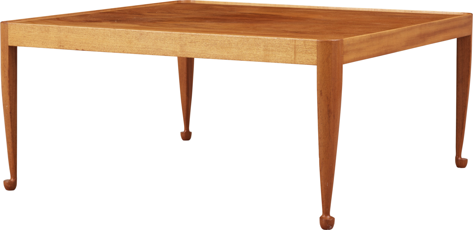 a small wooden table with two legs