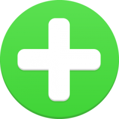 a white cross in a green circle