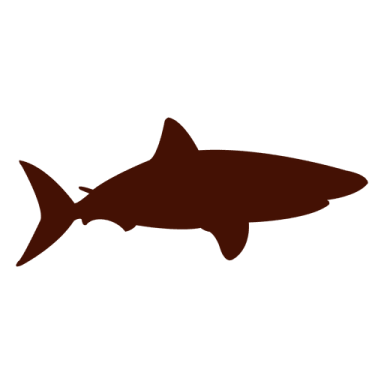 a black and white silhouette of a shark
