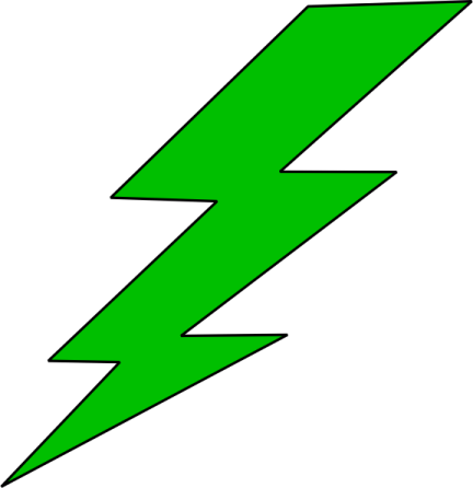 a green lightning bolt
