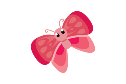 a pink butterfly on a white background