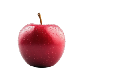 a red apple with water droplets on it