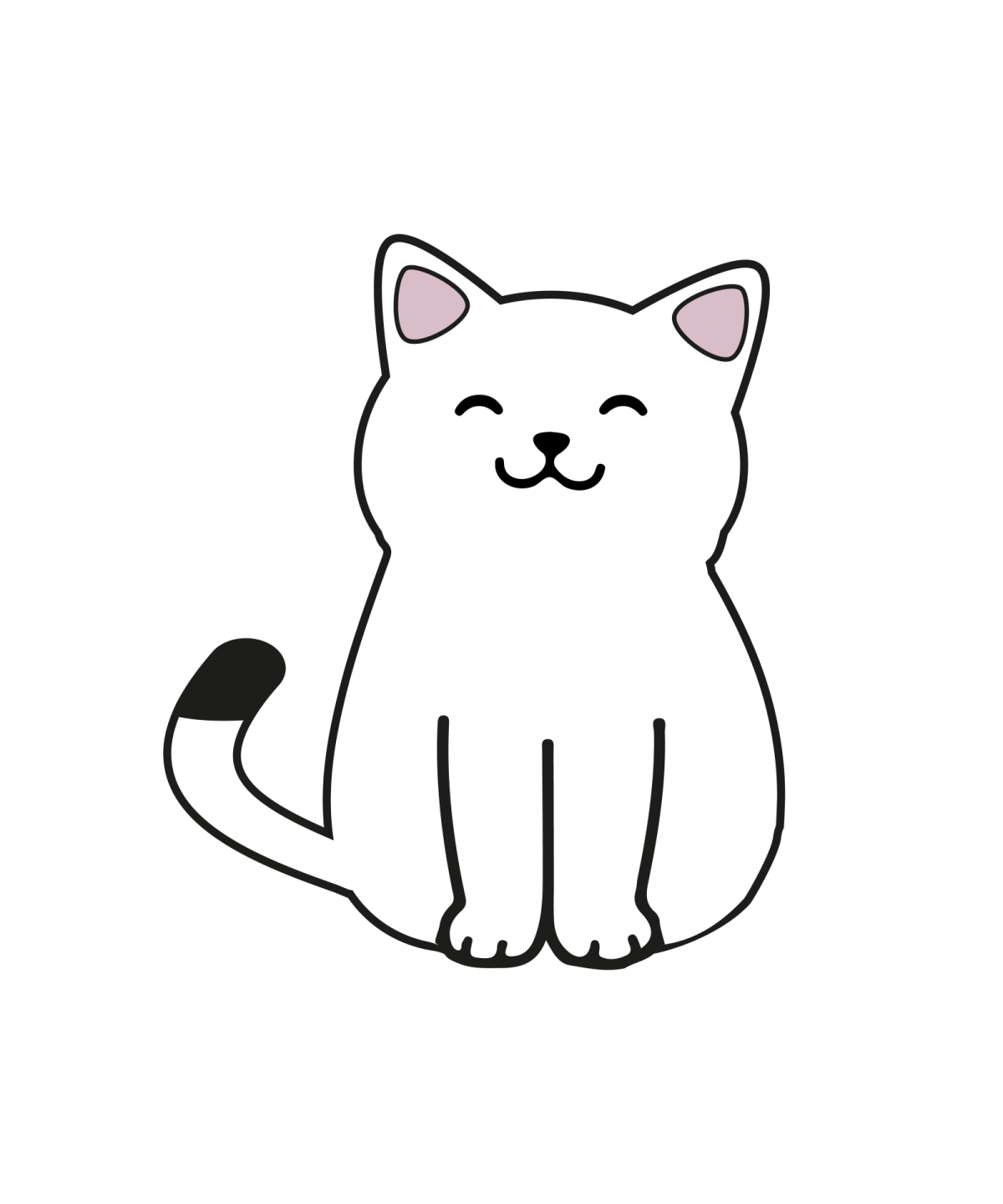 a black and white drawing of a cat