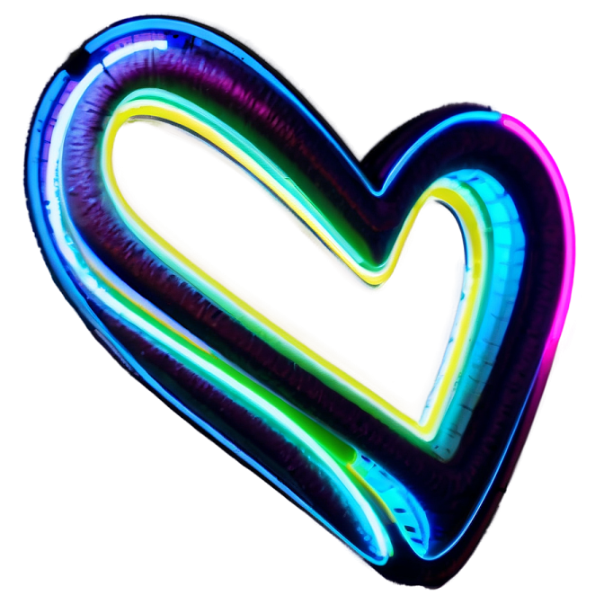 a heart shaped balloon with neon lights