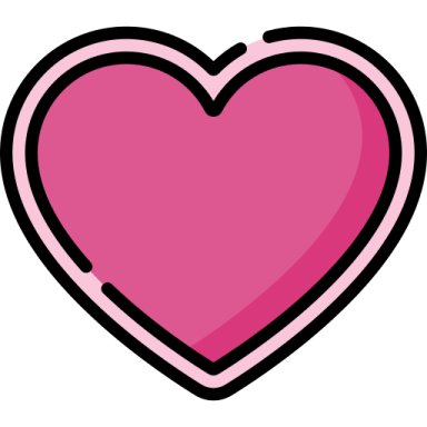 a pink heart on a white background