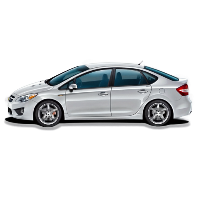 a silver car on a white background