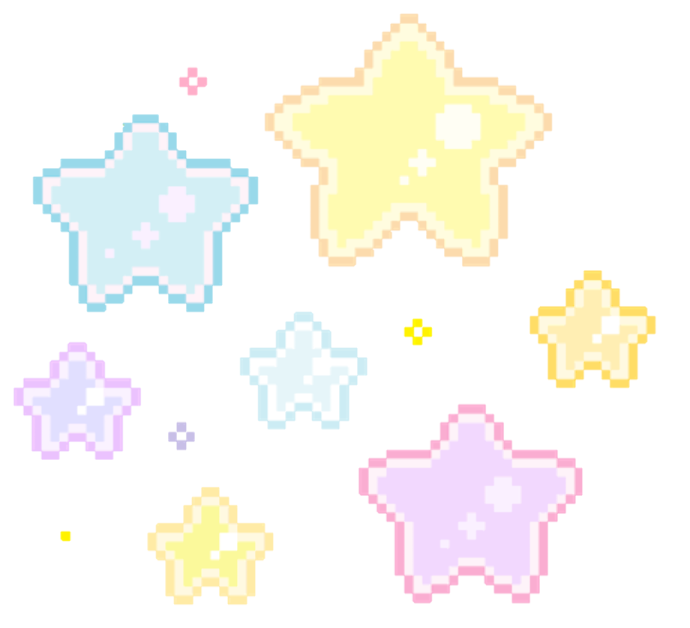 a set of pixeled stars