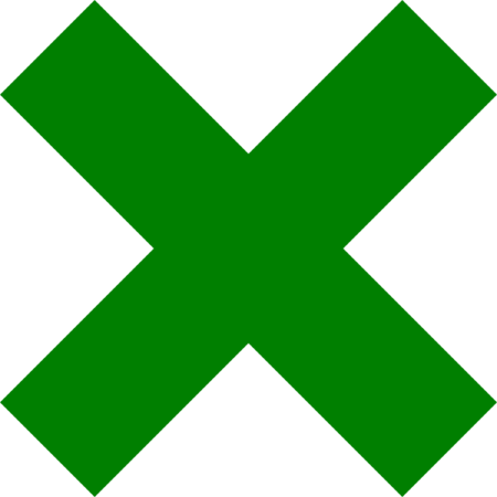 a green x symbol