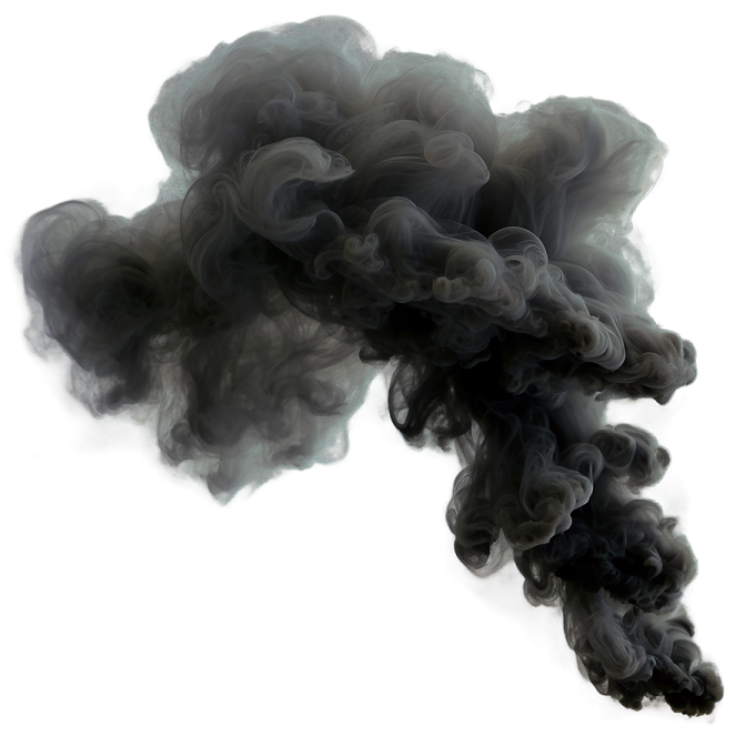 a black cloud of smoke on a white background