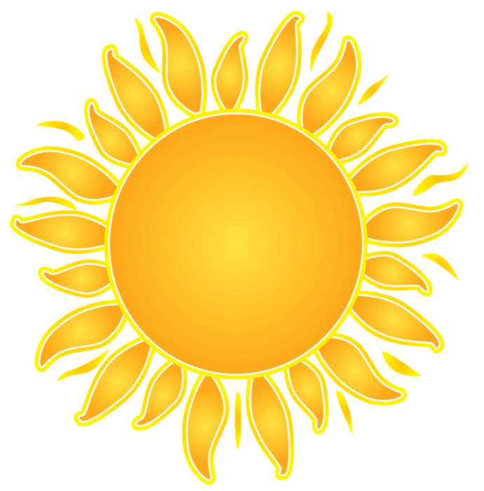 a yellow sun on a white background
