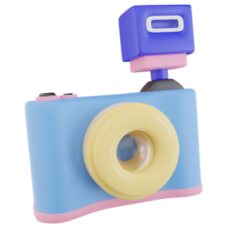 a blue and pink camera