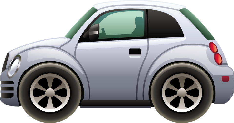 a white car with black wheels