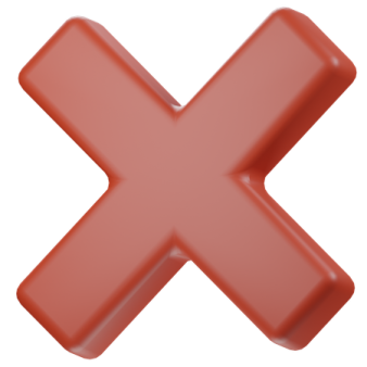 a red x sign on a white background