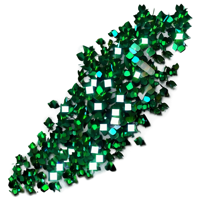 a pile of green crystals on white background