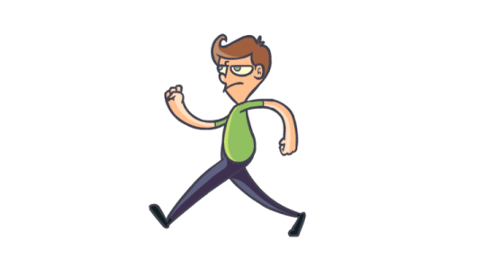 a cartoon of a man running