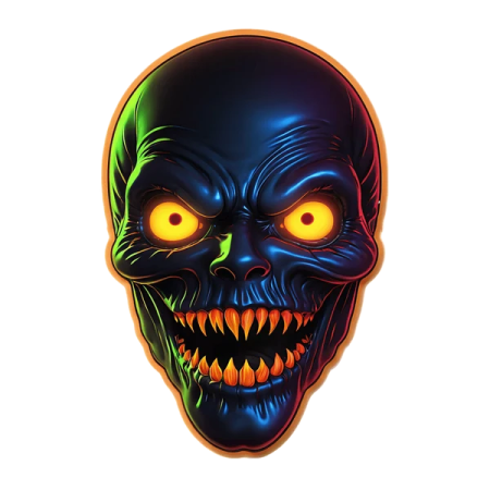 an image of a skull with glowing eyes