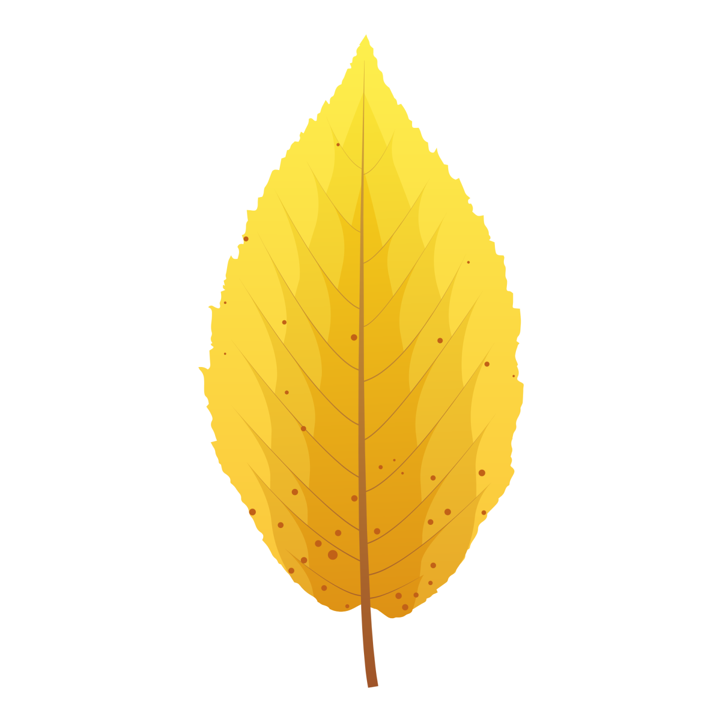 a yellow leaf with brown spots