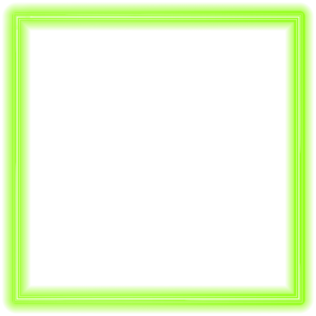 a green neon frame on a white background