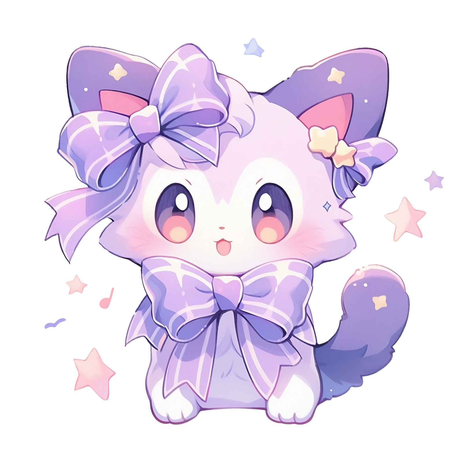 a cute little kitten with a bow on her head