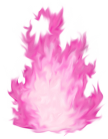 a pink flame on a white background