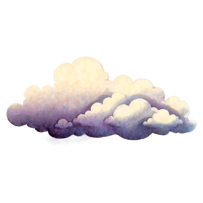a drawing of clouds on a white background