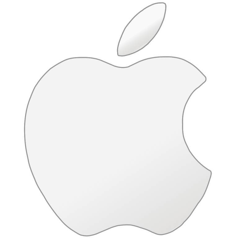an apple logo on a white background