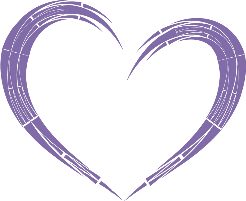a purple heart with lines in the middle
