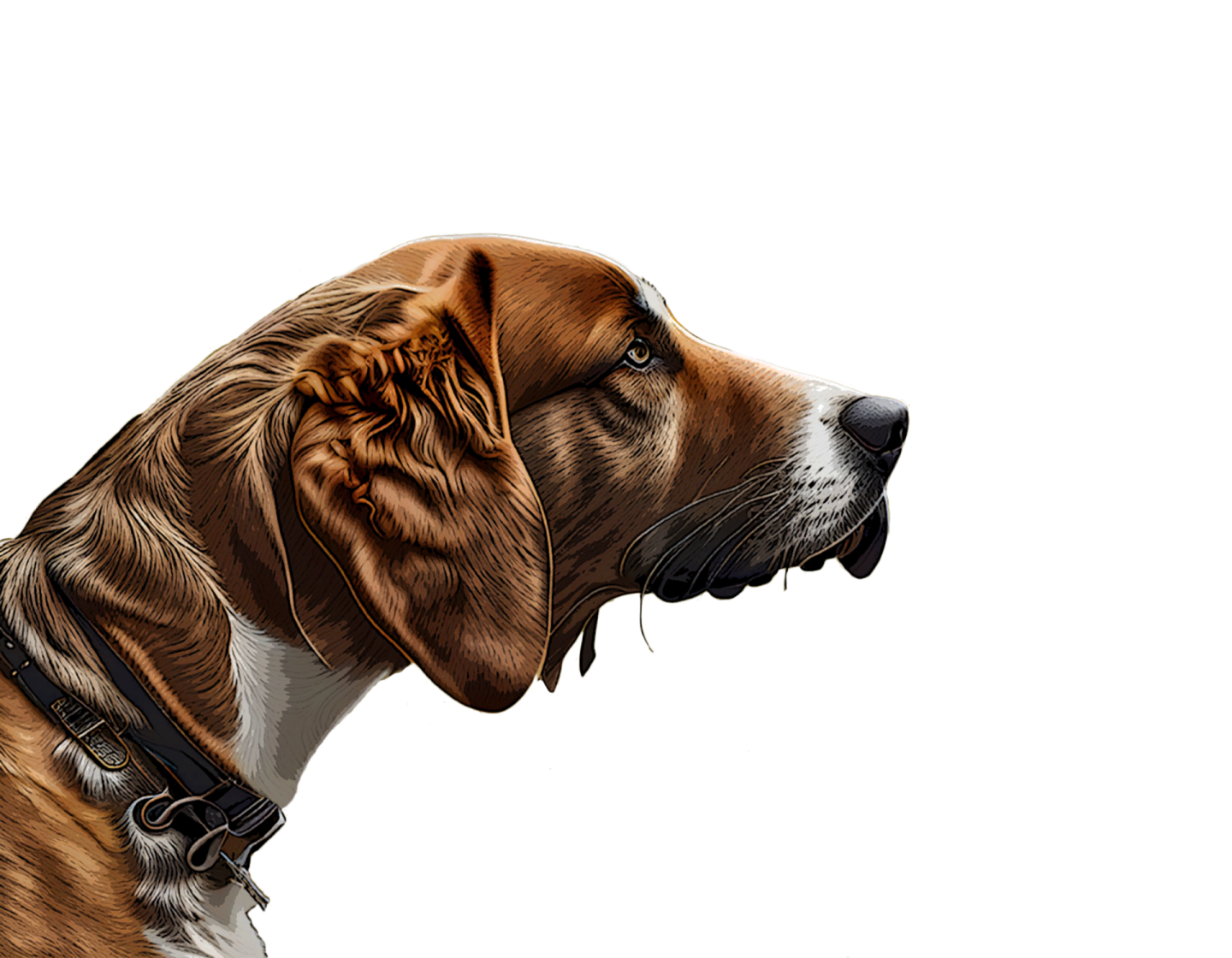 a brown and white dog