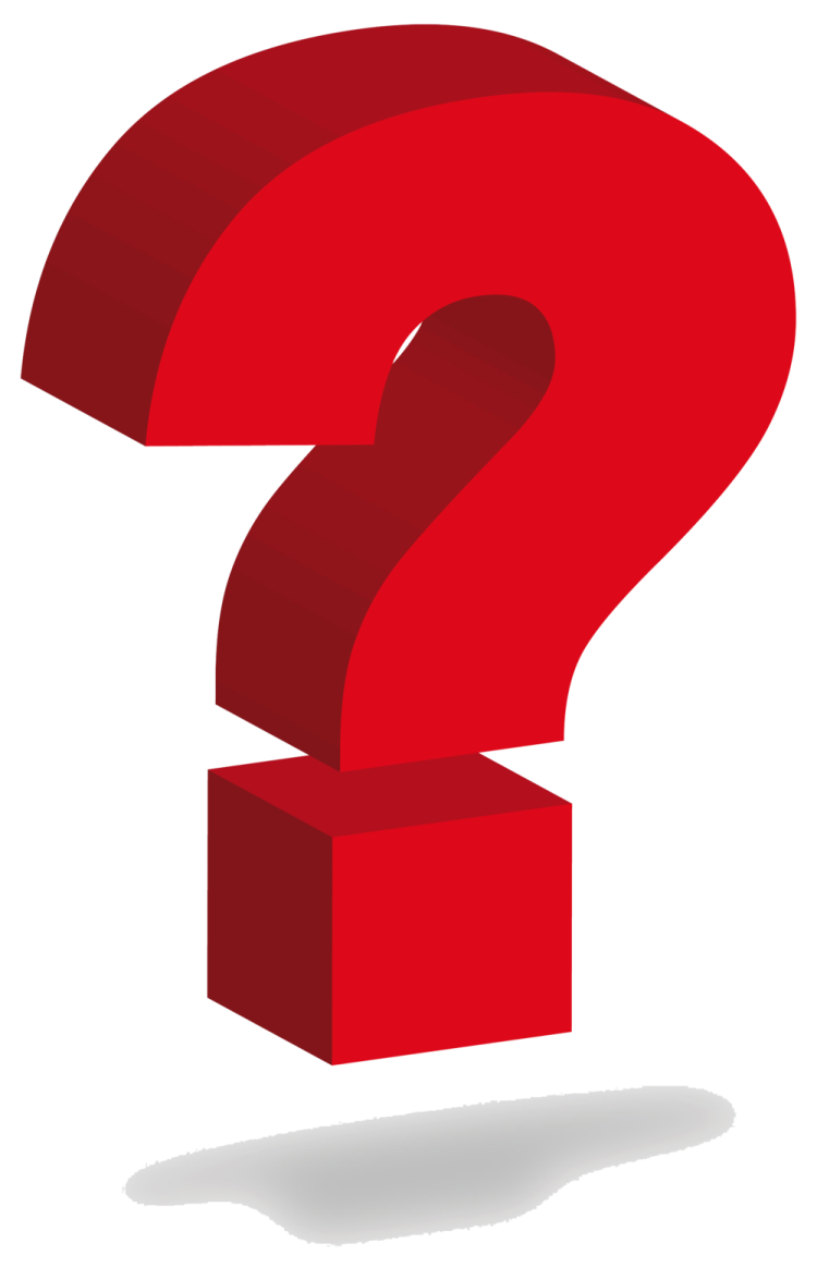 a red question sign with a white background