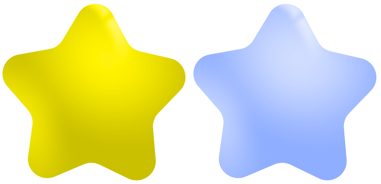 a yellow and blue star