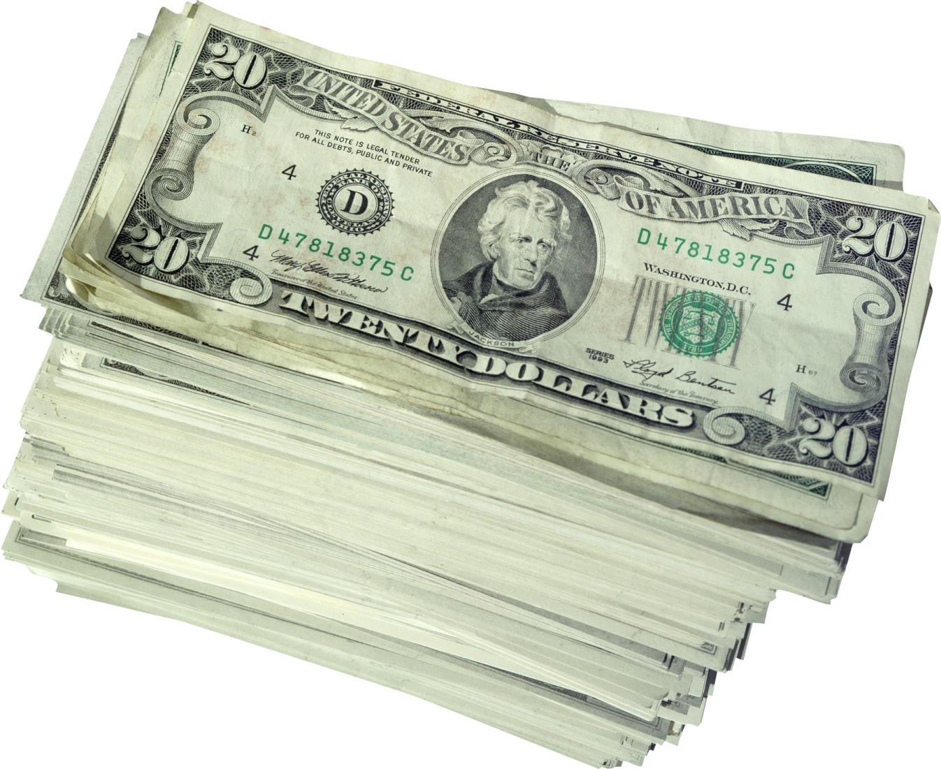 a stack of money sitting on top of each other stacks