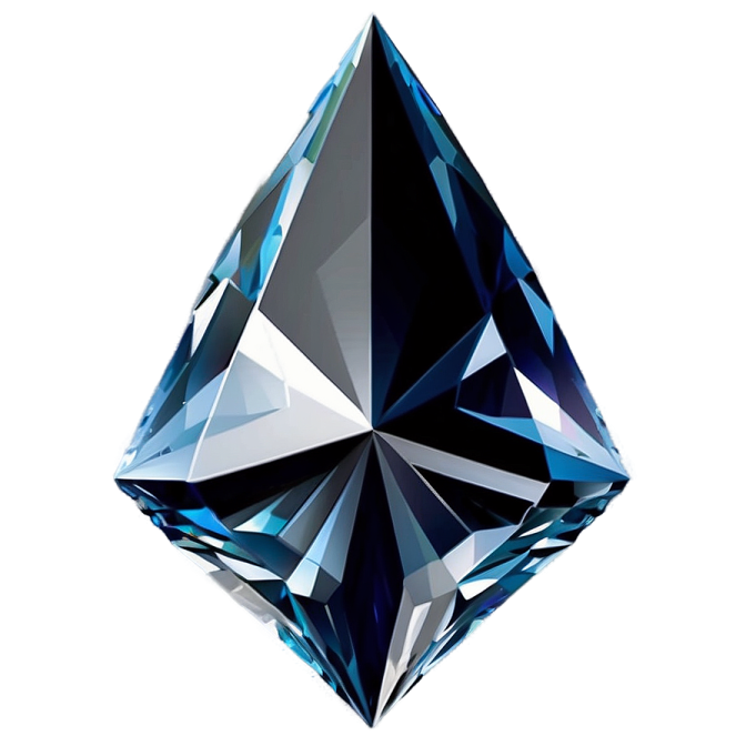 a blue diamond on a white background