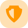 a yellow shield on a white background