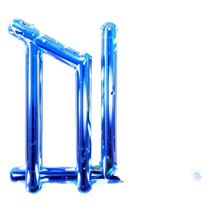 the letter h is made out of blue foil