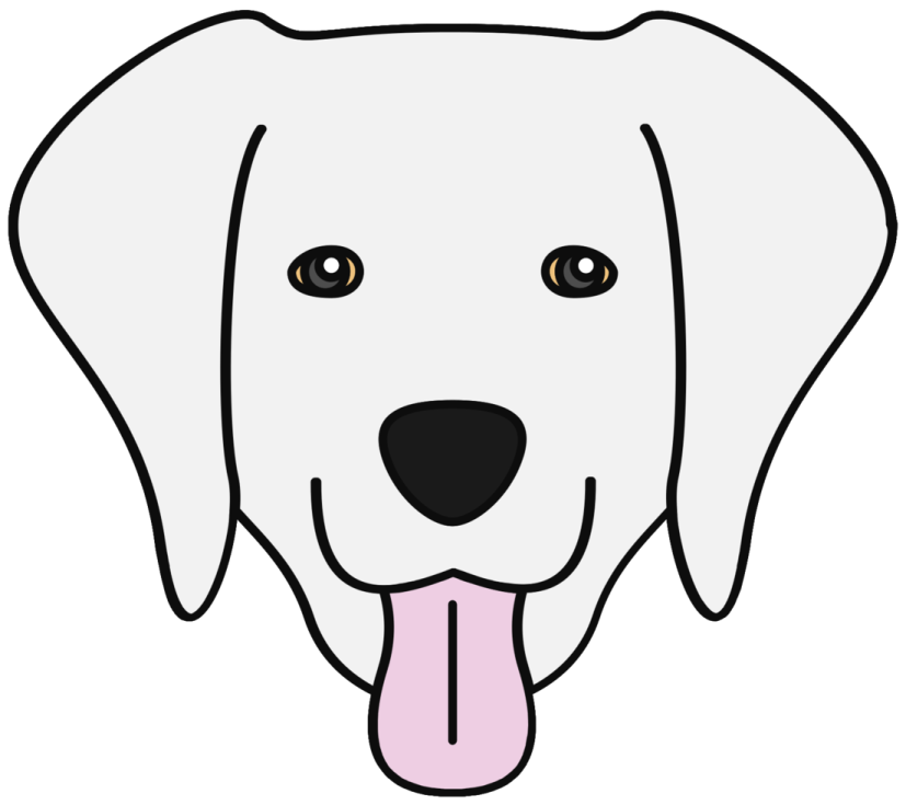 a white dog with its tongue sticking out