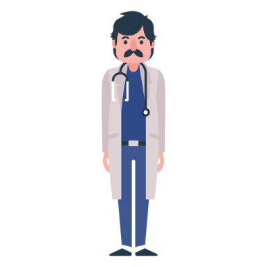 a doctor with a stel in his hands