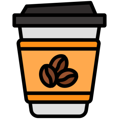 a cup with coffee beans
